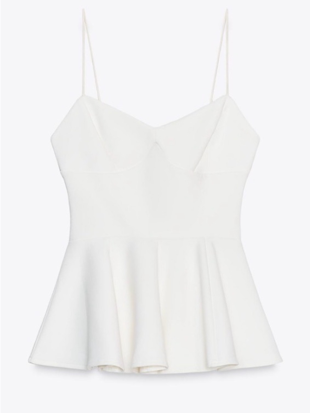 Zara INTERLOCK PEPLUM STRAPPY TOP